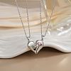 2Pcs Brass Micro Pave Cubic Zirconia Magnetic Pendant Necklaces with 304 Stainless Steel Cable Chain WG04DA7-03-1
