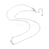 Pea Shaped Plastic Imitation Pearl Pendant Necklace with Brass Cable Chains NJEW-F316-01P-2