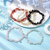 12 Constellation Natural Mixed Gemstone Chip Beaded Stretch Bracelets Sets for Women Men BJEW-JB10264-10-5