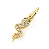 Brass Micro Pave Cubic Zirconia Pendants KK-V007-007G-04-2