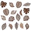 18Pcs 9 Styles Natural Walnut Wood Pendants WOOD-FS0001-48-3