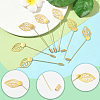 60Pcs Leaf Stainless Steel Round Tray Stick Lapel Pins JEWB-SC0001-75C-3