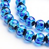 Glow in the Dark Luminous Style Handmade Silver Foil Glass Round Beads FOIL-I006-10mm-02-1
