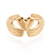 Adjustable Ion Plating(IP) 304 Stainless Steel Cuff Rings for Women RJEW-N052-11G-2