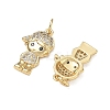 Brass Micro Pave Black Cubic Zirconia Pendants CU-CBA9AFC-01G-23-2