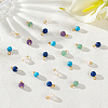 SUPERFINDINGS 60Pcs Frosted Natural & Synthetic Gemstone Charms FIND-FH0004-55-5