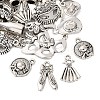 40Pcs 8 Styles Banquet Theme Tibetan Style Alloy Pendants TIBE-FP0001-09-4