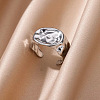 304 Stainless Steel Adjustable Cuff Rings FS-WG613D1-02-1