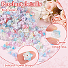 800Pcs 8 Colors UV Plating Iridescent Acrylic Bead Caps OACR-PH0004-29-4