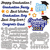 2Pcs 2 Styles Graduation Season Theme Carbon Steel Cutting Dies Stencils DIY-WH0309-876-1