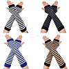 4 Pairs 4 Colors Acrylic Fiber Yarn Knitting Fingerless Gloves AJEW-GF0010-88-1