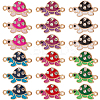 48pcs 6 Colors Alloy Enamel Connector Charms ENAM-SC0004-22-1