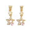 Brass Micro Pave Cubic Zirconia Pendants KK-C132-08G-1