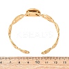 304 Stainless Steel Coffee Bean Chain Cuff Bracelet Blanks with Flat Round Bezel Settings SA-CBA4160-02A-G-3