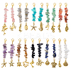 20Pcs Natural & Synthetic Gemstone Chips Pendant Decoration HJEW-PH02095-1