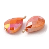 Imitation Jade Glass Pendants KK-Q777-02G-3