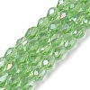 Transparent Electroplate Glass Beads Strands EGLA-N013-T6mm-B13-1