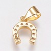 Brass Micro Pave Cubic Zirconia Charms X-ZIRC-E145-27G-2