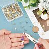 80Pcs 2 Colors 201 Stainless Steel Stud Earrings Findings with 304 Stainless Steel Pin and Loop STAS-UN0035-57-2