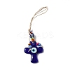 Glass Evil Eye Pendant Decorations HJEW-WH0006-52-1