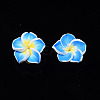 Handmade Polymer Clay 3D Flower Plumeria Beads CLAY-Q192-15mm-05-5