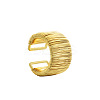 Multi Line Brass Cuff Open Rings FS-WGE7793-01-2