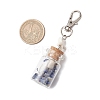 Natural Lapis Lazuli/Amethyst/Carnelian/Citrine/Rose Quartz/Amazonite Chip & Shell Beads inside Glass Wishing Bottle Pendant Decorations HJEW-JM03221-3