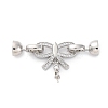 Brass Micro Pave Clear Cubic Zirconia Fold Over Clasps KK-P291-23P-1