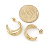 304 Stainless Steel Triple C-Shaped Stud Earrings for Women EJEW-C096-68G-02-3