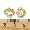 Brass Micro Pave Clear Cubic Zirconia Charms KK-H460-49G-3