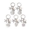 Tibetan Style Alloy with Natural Shell Keychain KEYC-JKC00929-1