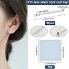 15Pair Tiny Barbell 999 Fine Silver Stud Earrings for Girl Women EJEW-BBC0001-60-2