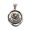 304 Stainless Steel Pendants STAS-R163-03ASG-1