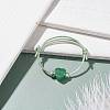 Natural Green Aventurine Heart Braided Cord Bracelet BJEW-JB07685-03-2