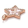 Brass Clear Cubic Zirconia Pendants KK-B028-05-B-4
