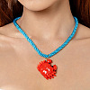 Ocean Resin Crab Pendant Twisted Cotton Cord Necklaces FS-WG595AC-13-1