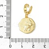 Christmas Brass Rhinestone Flat Round Pendant Decorations KK-H498-01G-07-3