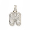Brass Micro Pave Clear Cubic Zirconia Pendants KK-B099-01P-H-1