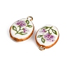 Printed Handmade Porcelain with Brass Pendants PR-CBAB520-07A-2