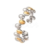 304 Stainless Steel Double Color Cuff Rings RJEW-S635-01GP-S-1