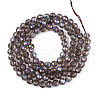 AB Color Plated Natural Ice Obsidian Beads Strands G-T144-B07-06-2