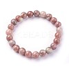 Natural Plum Blossom Jasper Beads Stretch Bracelets X-BJEW-F380-01-B08-2