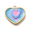 304 Stainless Steel Enamel Pendants LS-STAS-Q347-01G-C-1