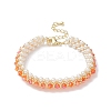 Glass Imitation Pearl & Bicone Beaded Bracelets BJEW-MZ00035-01-1