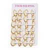 PVD Vacuum Plating 202 Stainless Steel Huggie Oval Hoop Earrings EJEW-H003-07G-06-4