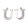 Tarnish Resistant 304 Stainless Steel Alphabet Charms STAS-H122-U-P-1