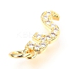 Brass Micro Pave Cubic Zirconia Charms ZIRC-O037-20G-3