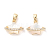 Brass Micro Pave Clear Cubic Zirconia Pendants KK-B102-29G-1