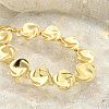 Brass Flat Round Links Bracelets for Women KK-B124-11G-2