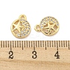 Brass Micro Pave Clear Cubic Zirconia Charms KK-Z044-18G-3